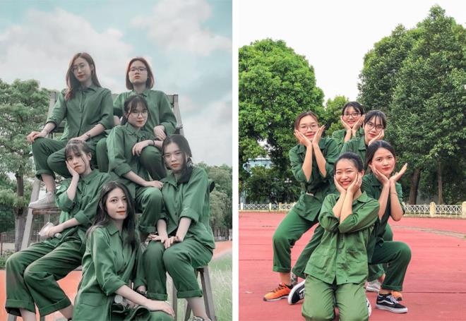 'trai xinh gai dep' truong kinh te trong mau ao quan su anh 1