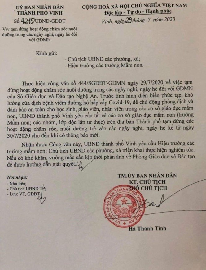 tạm dừng hoạt động trường mầm non ảnh 1 tam dung hoat dong truong mam non anh 1