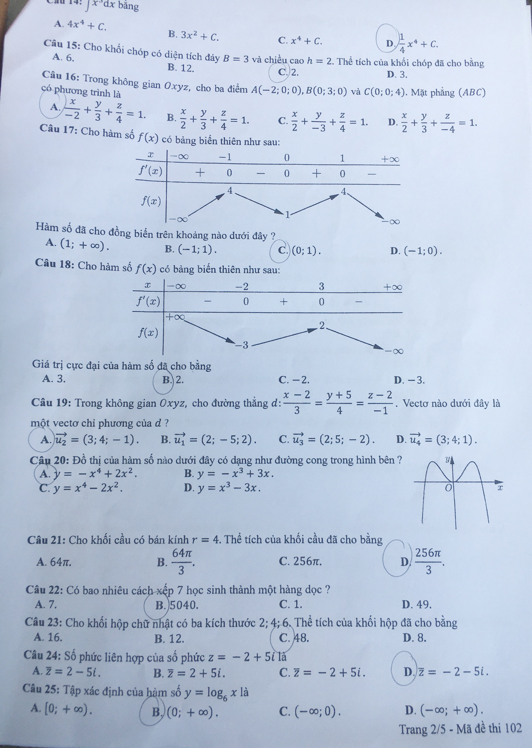 đáp án môn Toán thi tốt nghiệp THPT ảnh 3 dap an mon Toan thi tot nghiep THPT anh 3