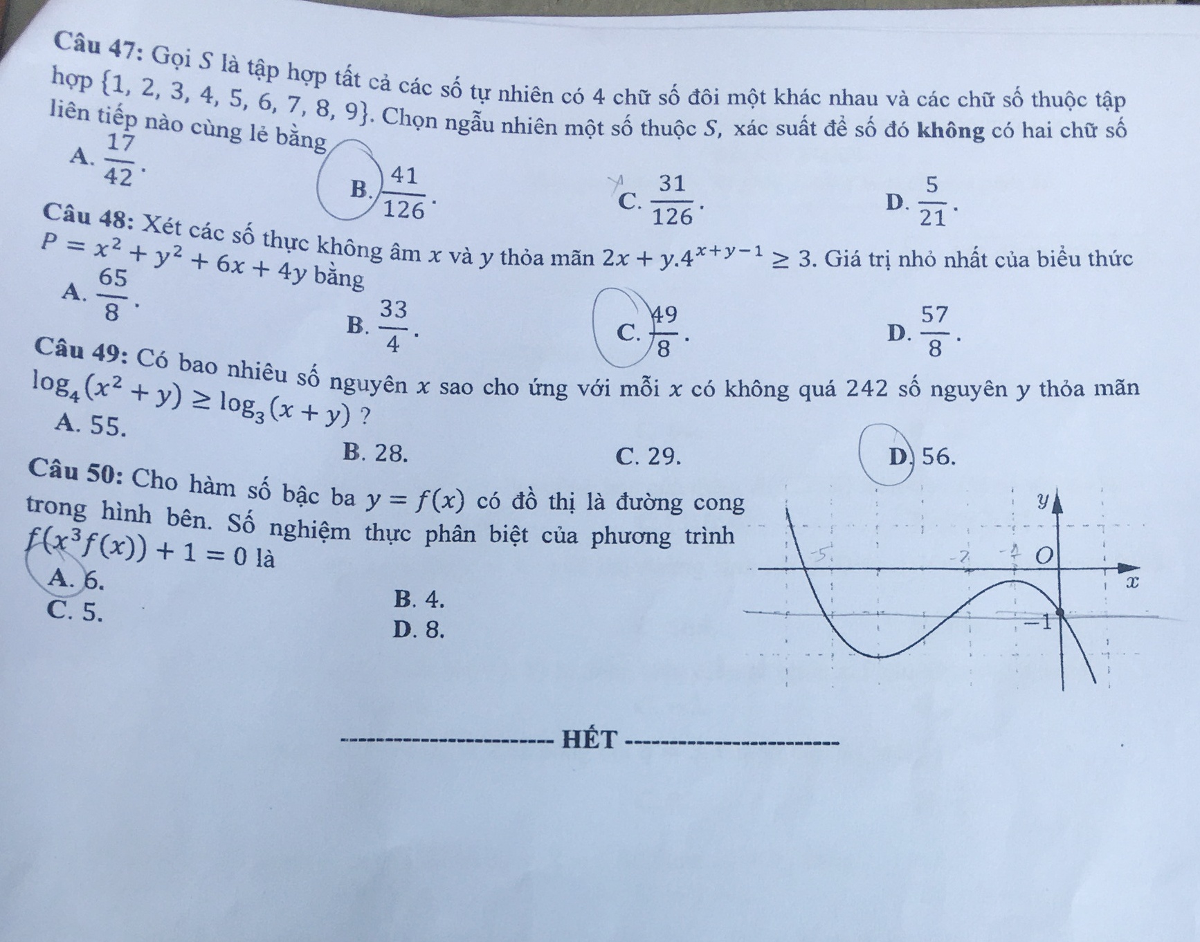 đáp án môn Toán thi tốt nghiệp THPT ảnh 6 dap an mon Toan thi tot nghiep THPT anh 6