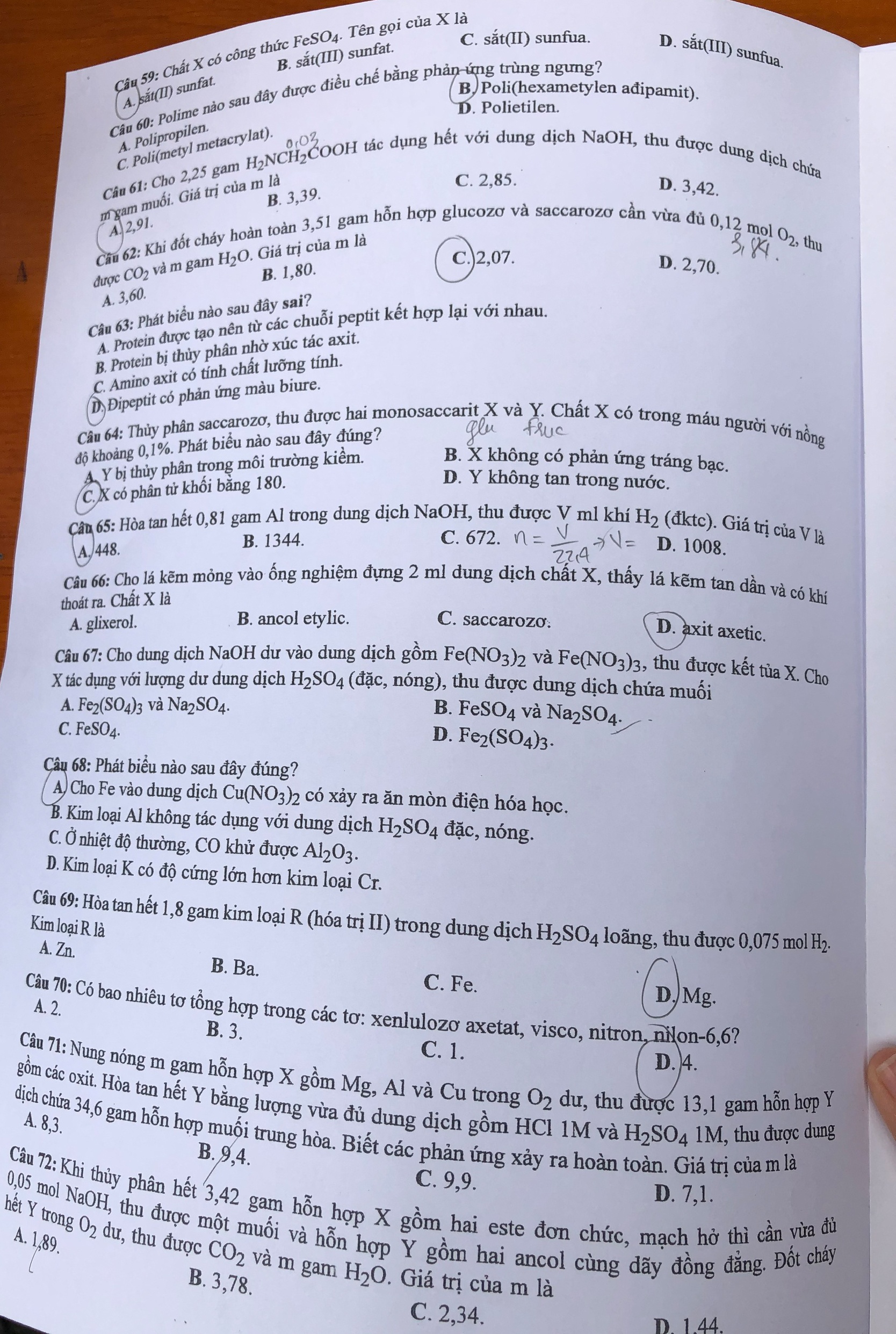 dap an mon Hoa hoc anh 3