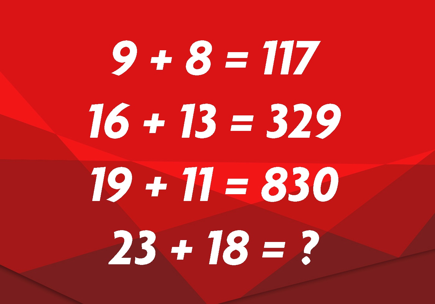 Tinh 23 + 18 khi 9 + 8 = 117 hinh anh