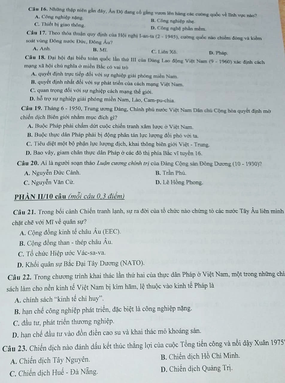 De thi mon Lich su anh 3