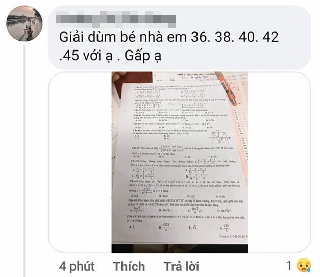 đề thi Toán được đăng lên mạng khi chưa hết giờ ảnh 1 de thi Toan duoc dang len mang khi chua het gio anh 1