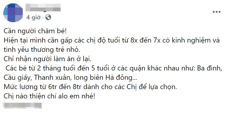 tim nguoi giup viec trong tre anh 1