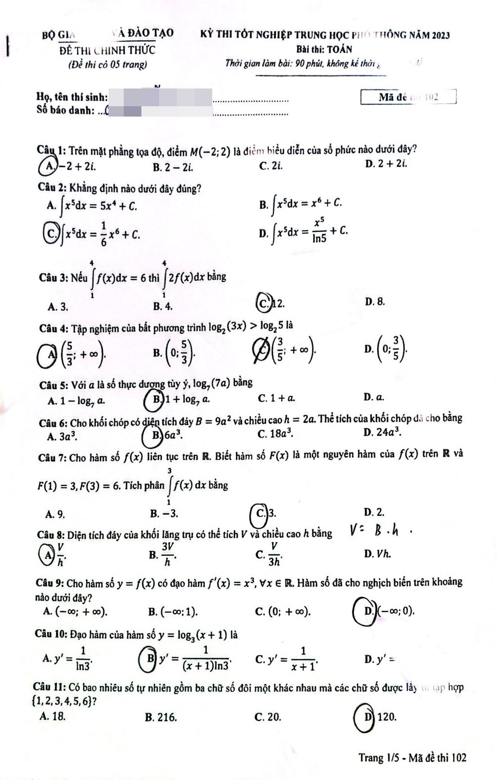 de thi mon Toan anh 1