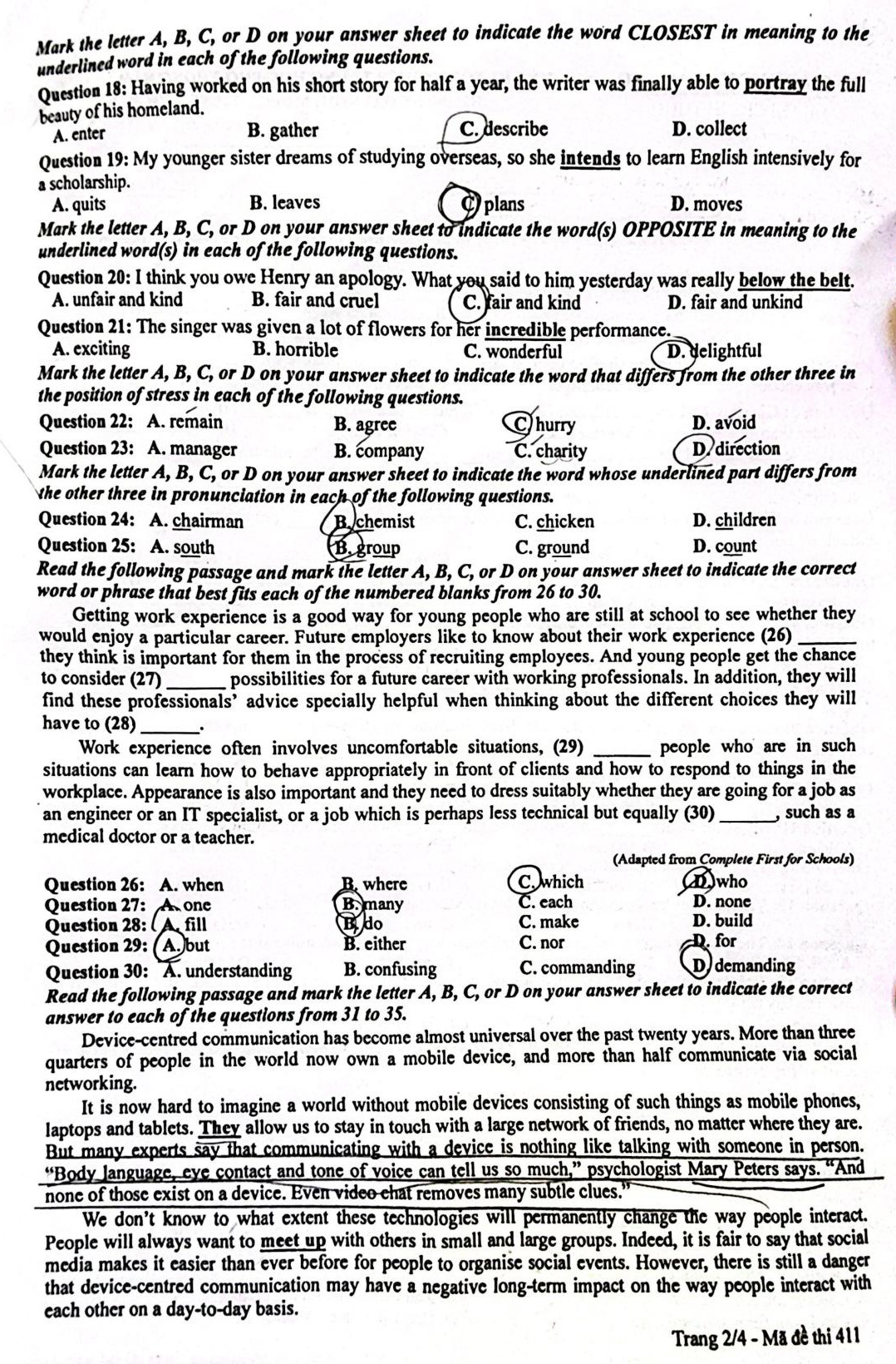 dap an Tieng Anh anh 3