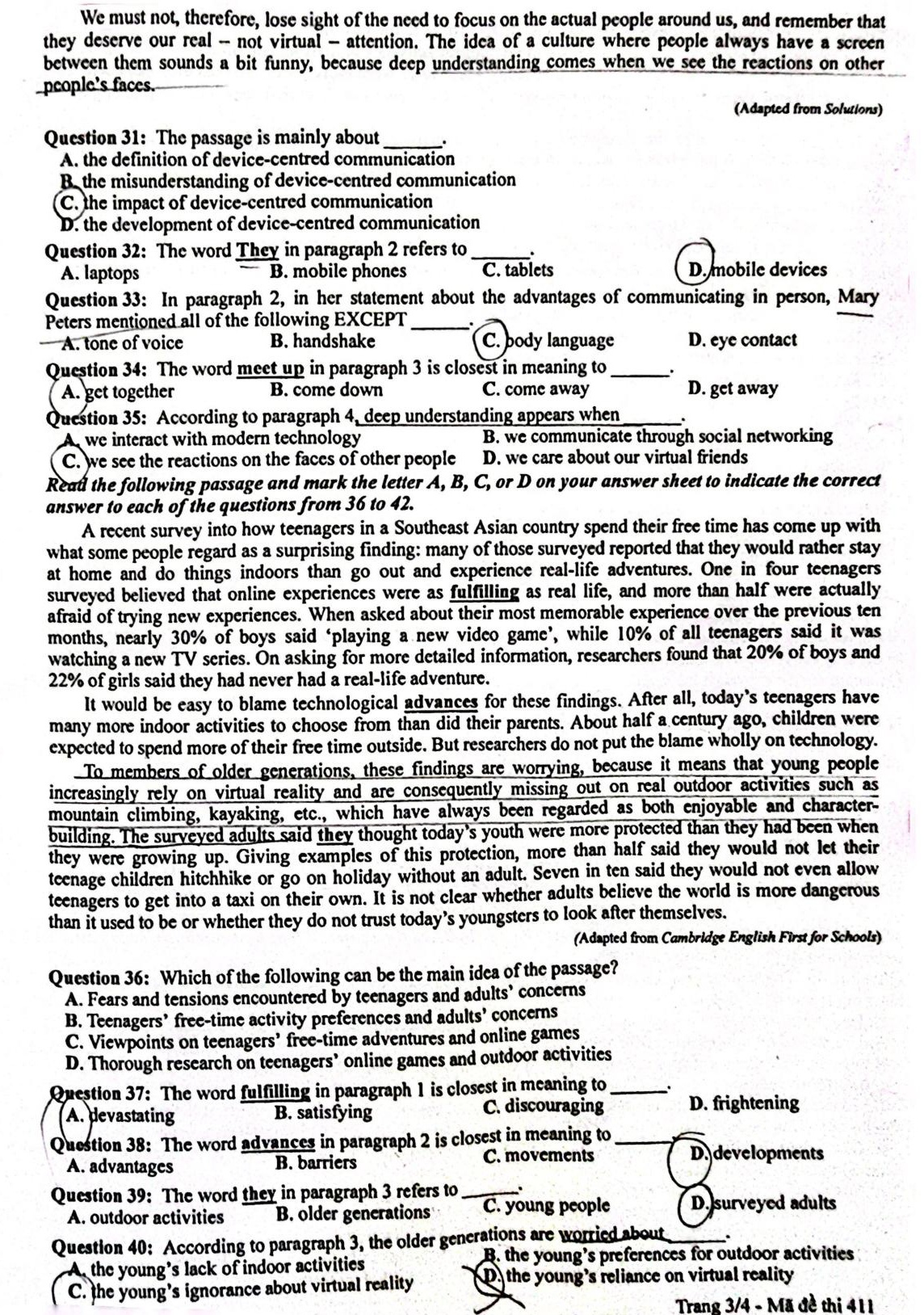 dap an Tieng Anh anh 4