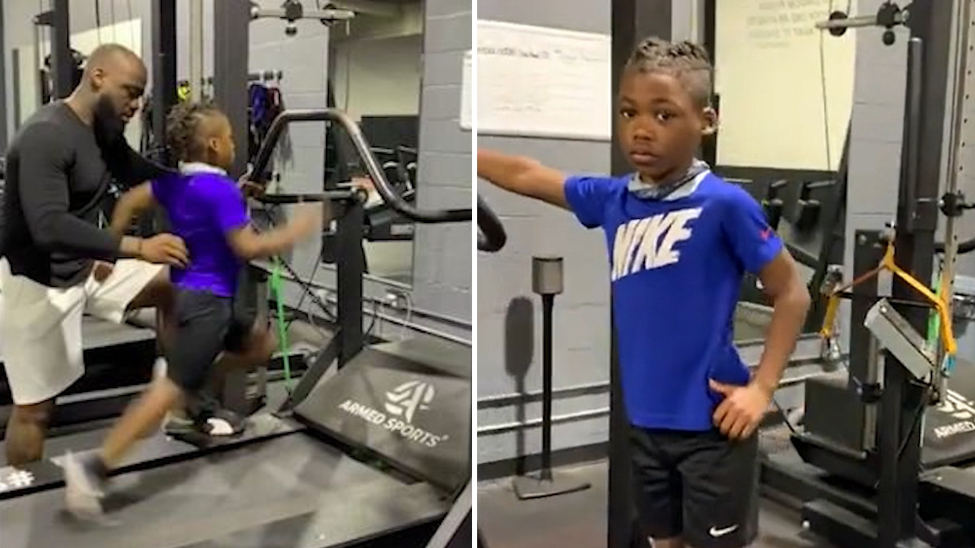 Van dong vien Olympic 8 tuoi chay nhanh tren may chay bo hinh anh