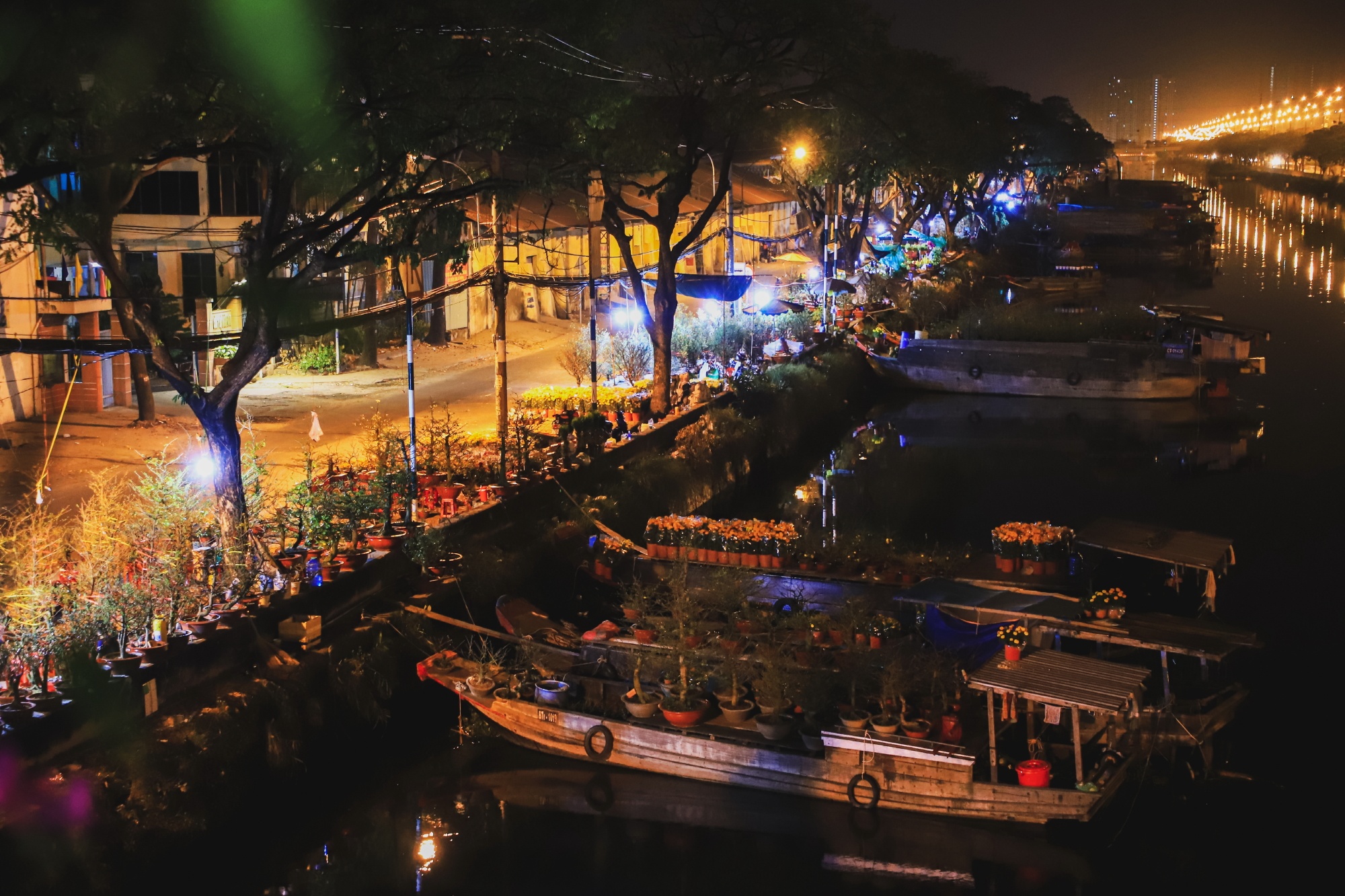 Tieu thuong va vat thuc thau dem canh hoa Tet o Sai Gon anh 1