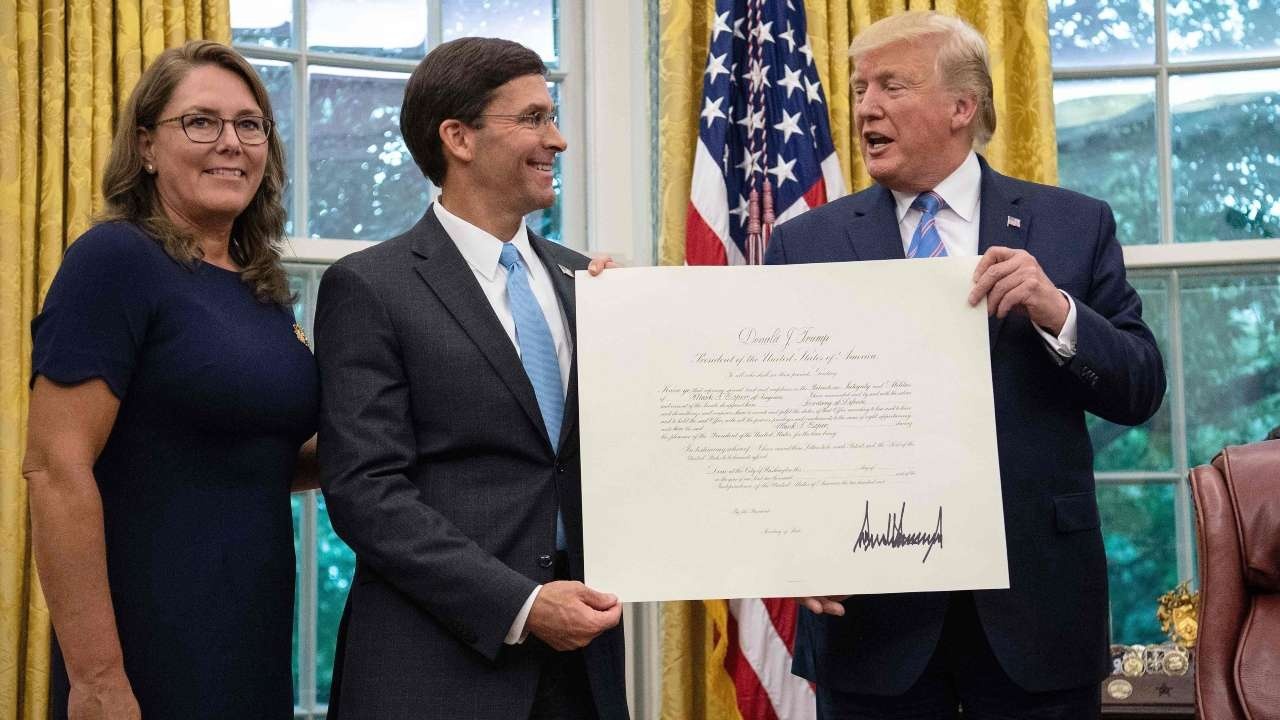 Mike Pompeo,  Mark Esper,  Donald Trump,  Iran,  Soleimani anh 2