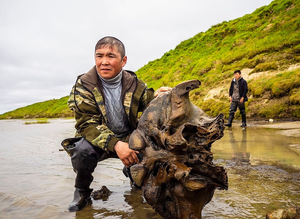 Bang vinh cuu tan de lo xuong voi ma mut con gan, da o Siberia hinh anh