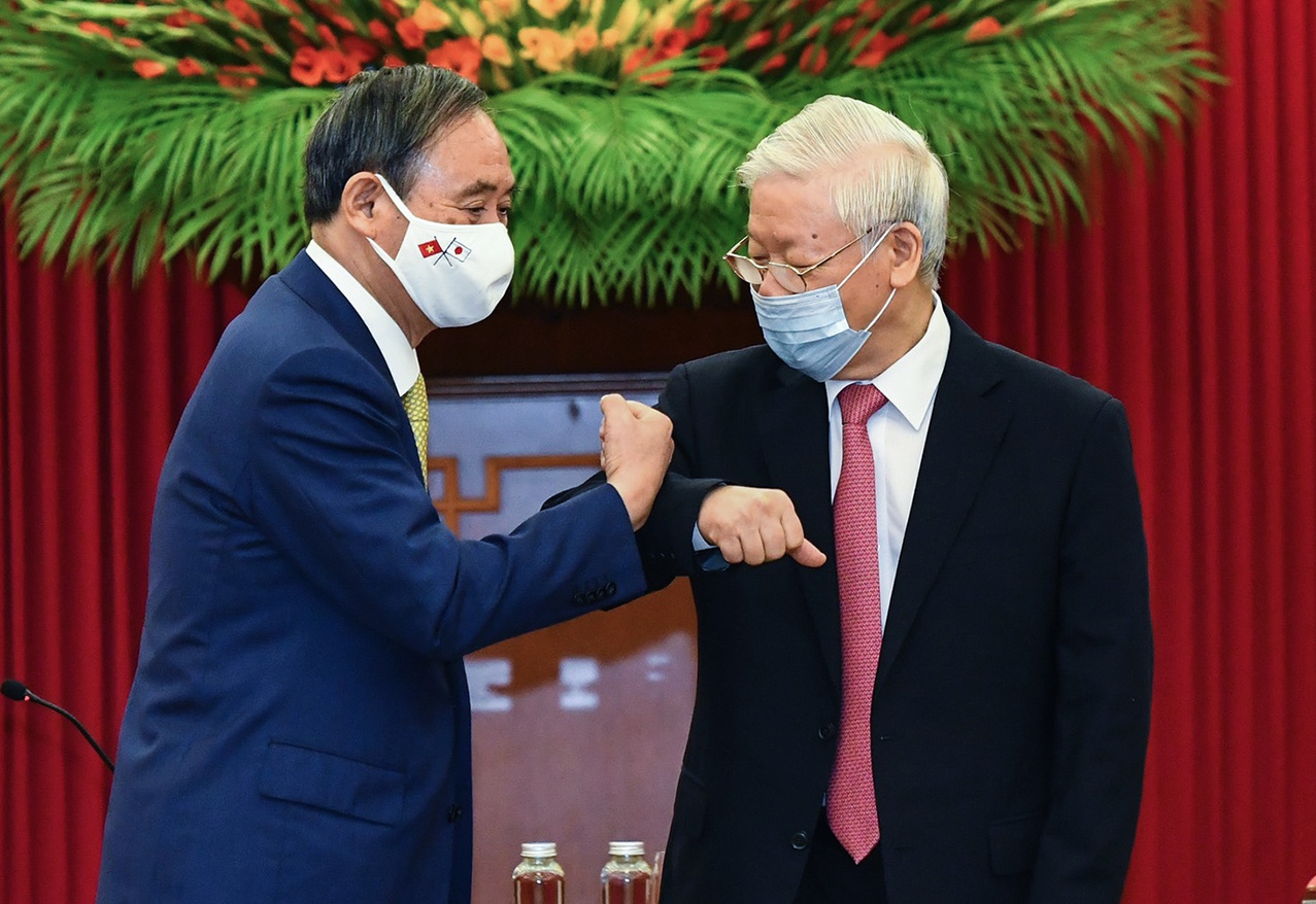 Tong bi thu, Chu tich nuoc Nguyen Phu Trong tiep thu tuong Nhat Ban hinh anh