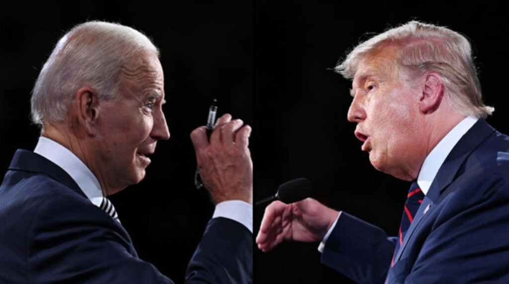 Nut tat micro va 'buoi dien kich cam' Trump - Biden hinh anh