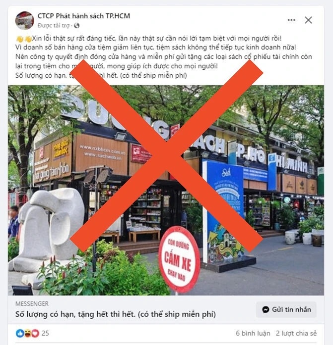 Thong tin dong cua Fahasa va Duong sach TP.HCM la sai su that hinh anh