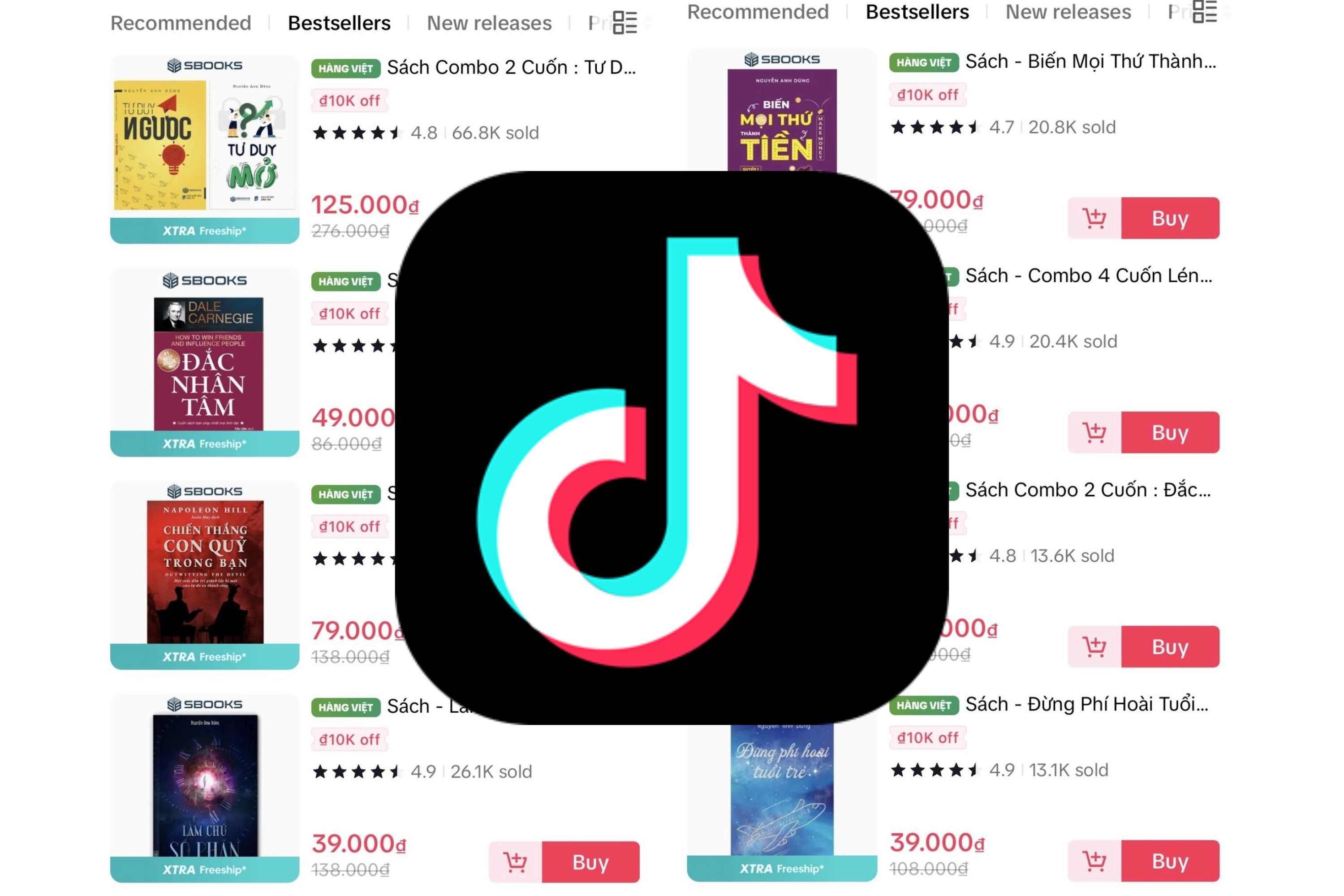 Nhung cuon sach ban van ban tren Tiktok hinh anh