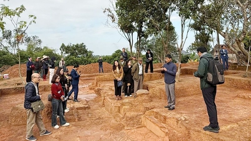 Phat hien dau tich thap da sa thach, ben trong co bai vi o Bac Ninh hinh anh