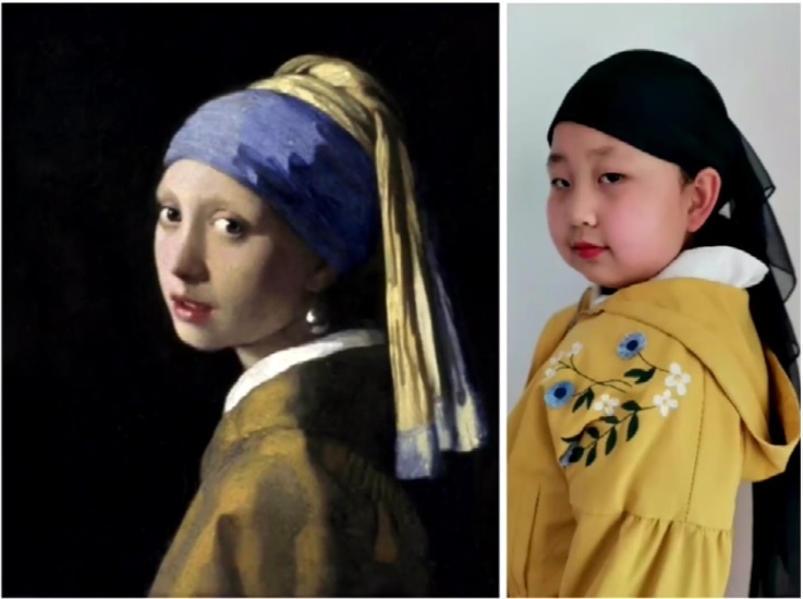 Hoa trang thanh nhan vat trong tranh - bai tap ve nha thoi Covid-19 hinh anh