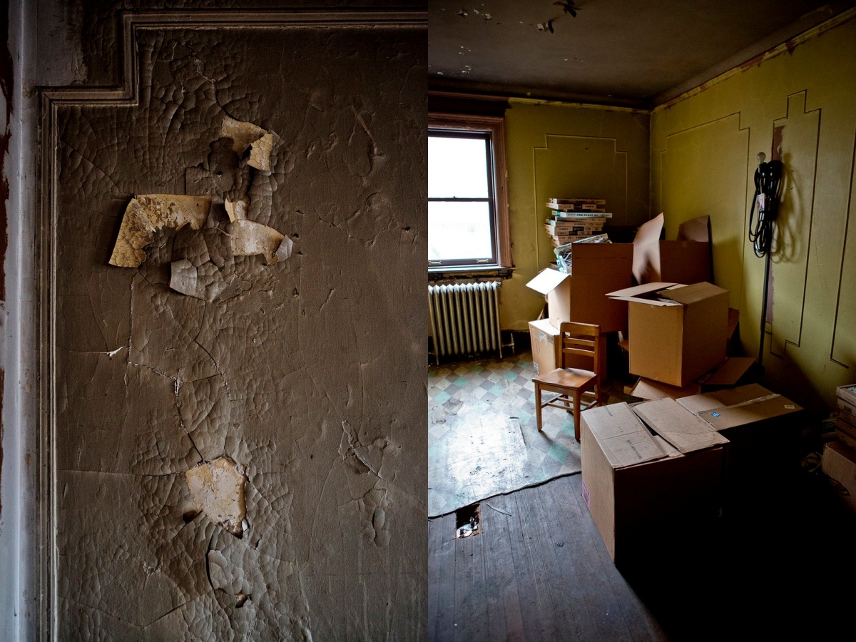 Can phong bi bo hoang ben trong thu vien o New York hinh anh