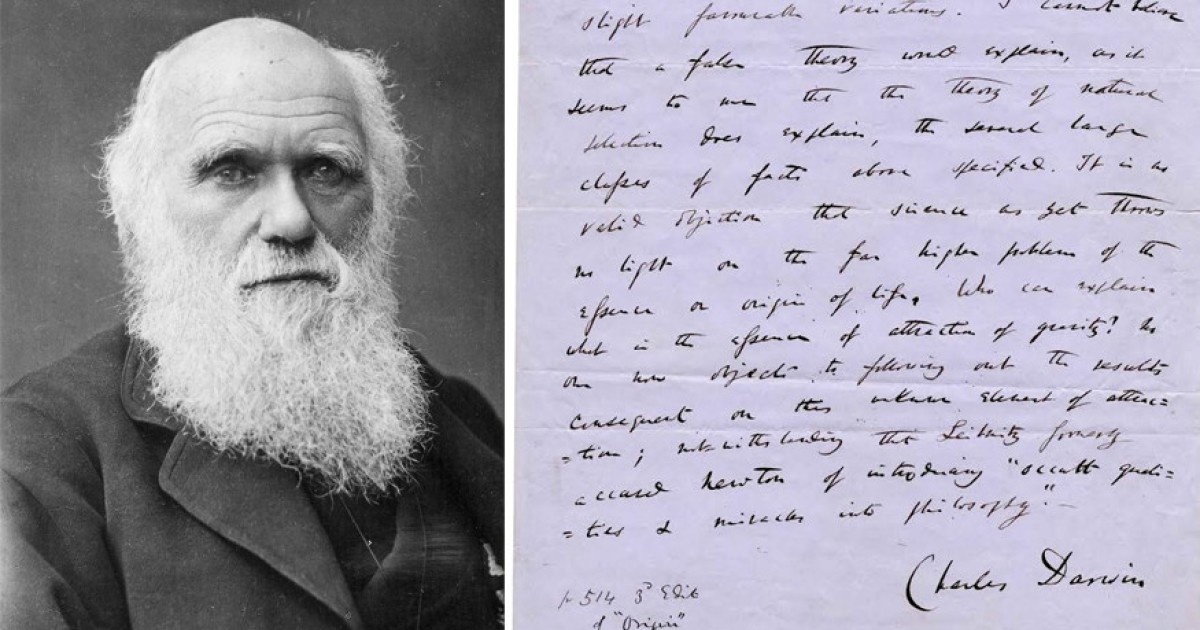Hai trang viet tay 'Nguon goc cac loai' cua Charles Darwin hinh anh