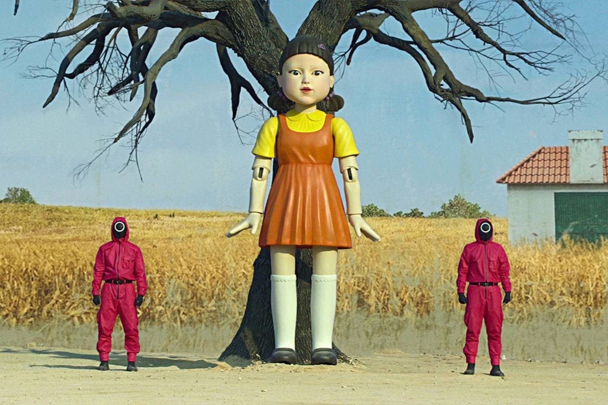 Tre run so khi ban tai hien canh phim 'Squid Game' o truong hoc hinh anh