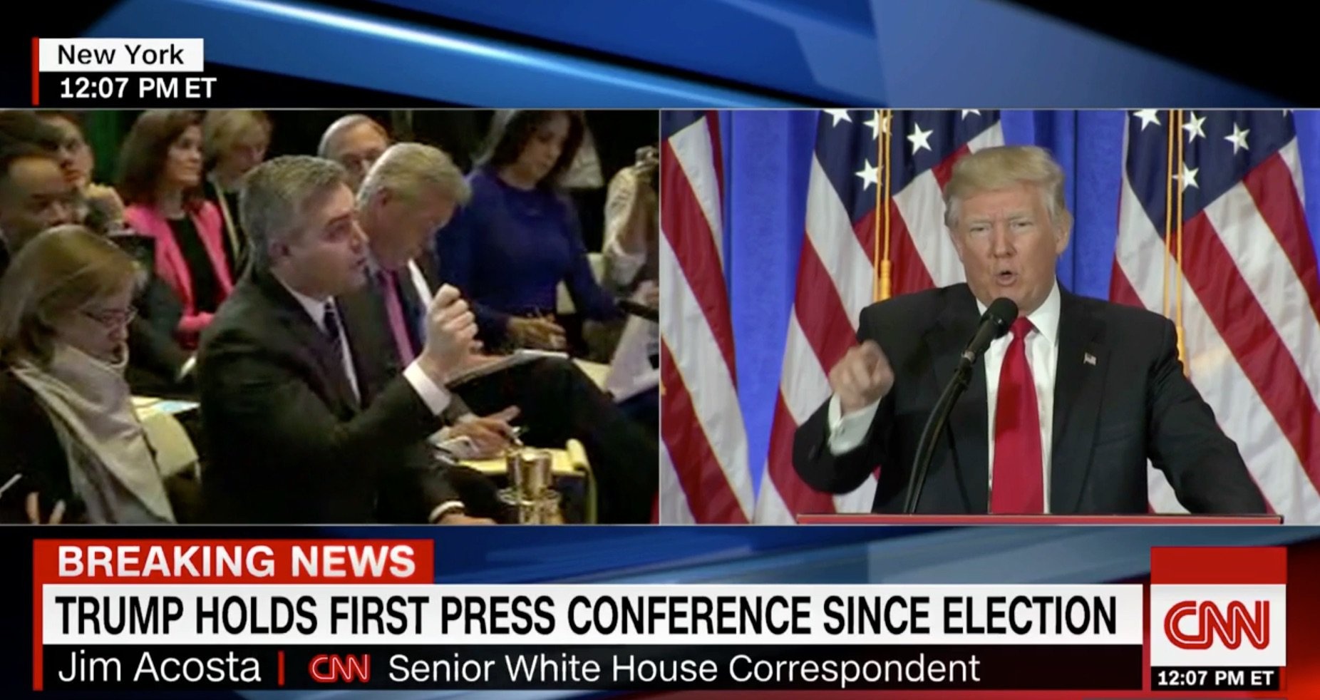 Hop bao nhu rap xiec, Trump va phong vien CNN dau khau hinh anh