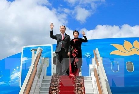 Chu tich nuoc Tran Dai Quang bat dau chuyen tham Nga hinh anh