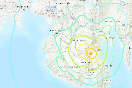 Dong dat manh 6,8 do o mien Nam Philippines hinh anh
