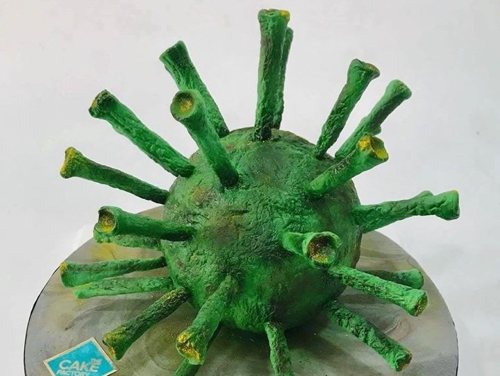 Banh kem tao hinh virus corona gia 1,4 trieu o TP.HCM hinh anh