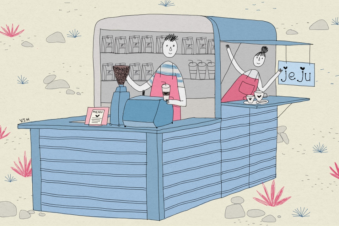 Toi mo quan ca phe trong dai dich hinh anh