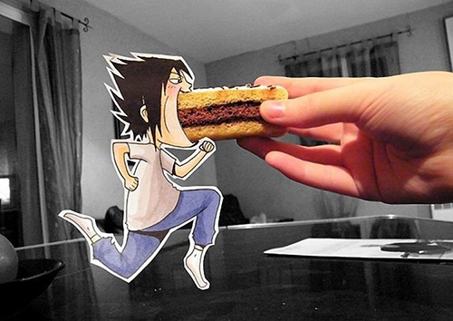 Nhan vat hoat hinh xuat hien trong doi thuc hinh anh