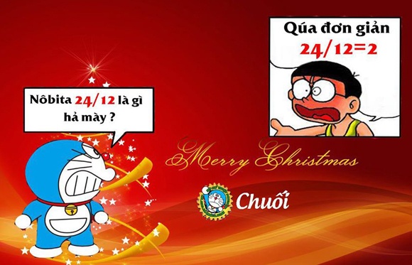 Sieu cuoi Doremon che: Giang sinh cua Mon hinh anh