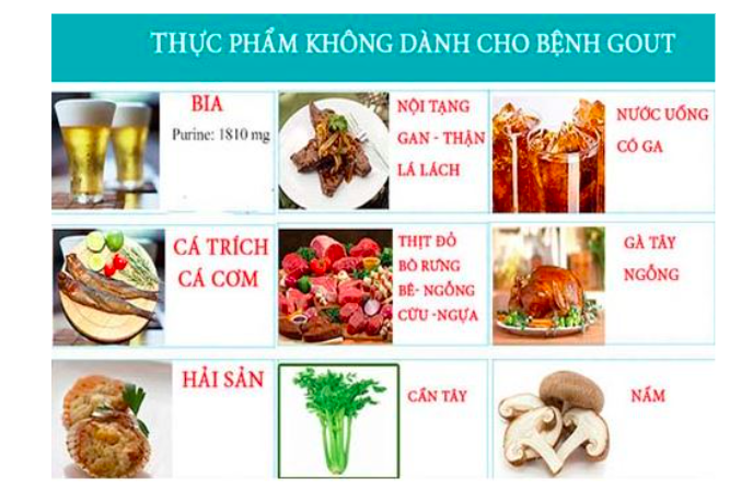 thuc pham tranh khi gout anh 1