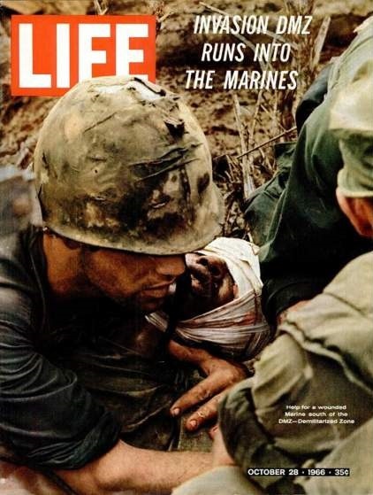 Một trong những hình ảnh ấn tượng về thương vong của lính Mỹ trong cuộc chiến ở Việt Nam đã trở thành ảnh trang bìa của tạp chí Life ấn phẩm ngày 28/10/1966.