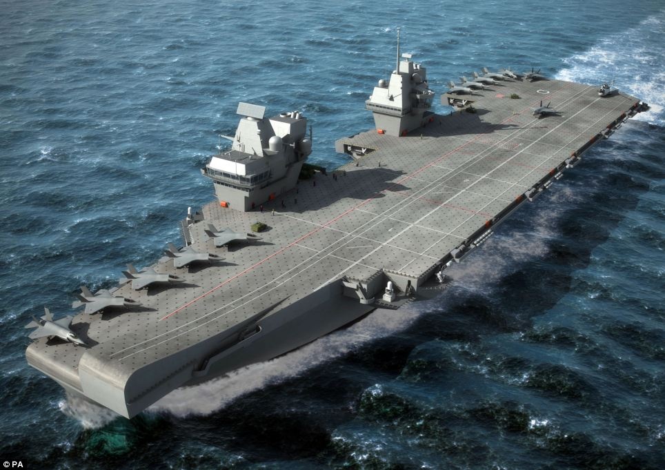 Tàu sân bay HMS Queen Elizabeth. Ảnh: PA