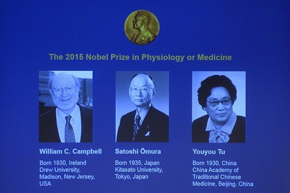 Các nhà khoa học đoạt giải Nobel Y sinh học 2015. Ảnh: AFP