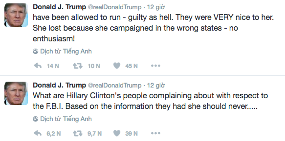 Trump chỉ trích bà Clinton ảnh 1 Trump chi trich ba Clinton anh 1