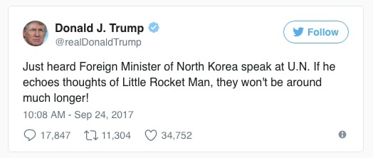 Trump đe doạ Triều Tiên trên Twitter ảnh 1 Trump de doa Trieu Tien tren Twitter anh 1