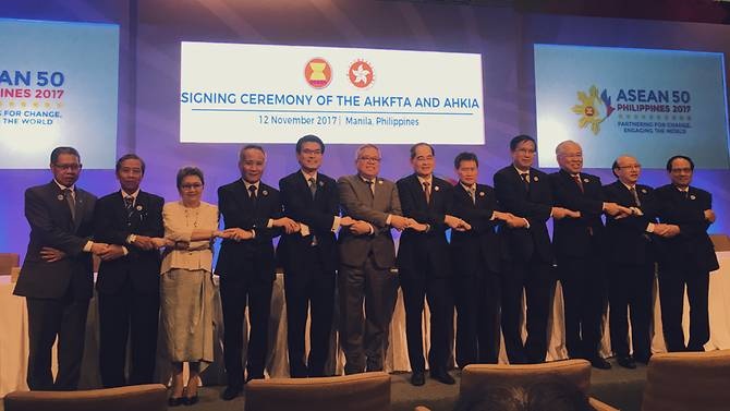 ASEAN ky hiep dinh thuong mai tu do Hong Kong hinh anh