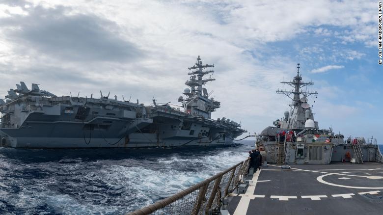 USS Ronald Reagan,  USS Theodore Roosevelt,  USS Nimitz,  tau san bay My,  Thai Binh Duong anh 1