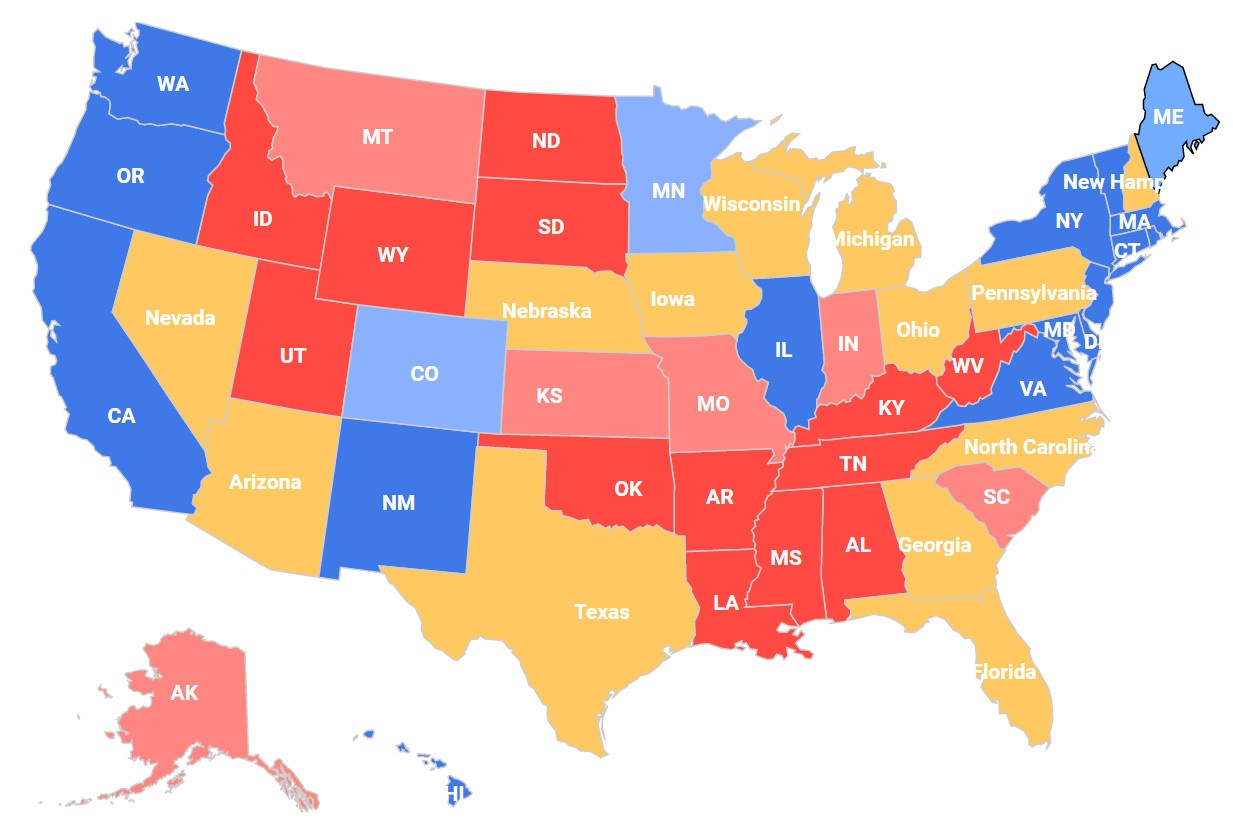 Tran chien sinh tu o cac bang chien truong trong bau cu tong thong My hinh anh