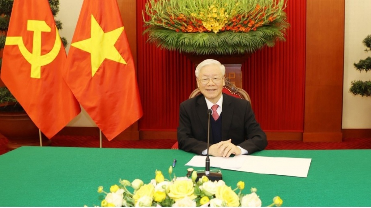 Tong bi thu Nguyen Phu Trong dien dam voi Tong thong Nga Putin hinh anh