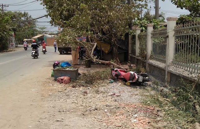 Truy duoi cuop, thieu nu tong xe vao goc cay bat tinh hinh anh