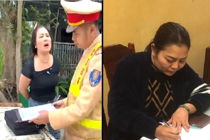Cung co ho so de khoi to nguoi phu nu lang ma CSGT o Thanh Hoa hinh anh