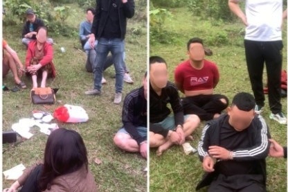 Bat giu 13 nguoi trong vu triet pha xoi bac tren nui hinh anh