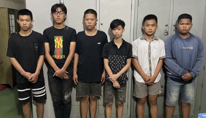 6 thanh thieu nien nem bom xang, dap pha oto o Dong Nai hinh anh