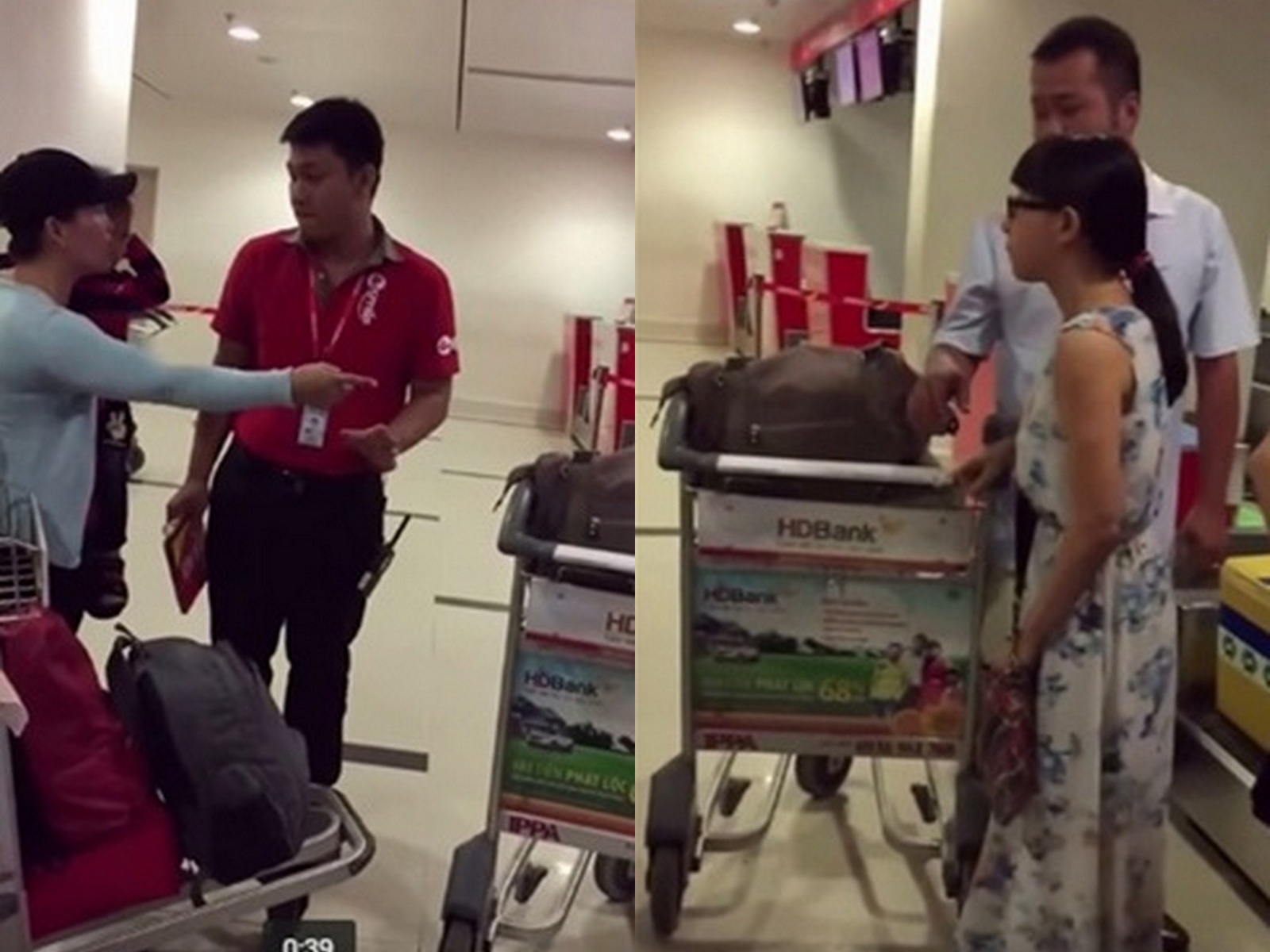 Nguoi phu nu dung tieng Anh cai va o san bay gay bat binh hinh anh