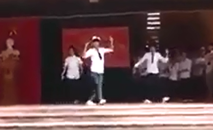 Hoc sinh Bac Giang nhay Shuffle Dance hut 600.000 luot xem hinh anh
