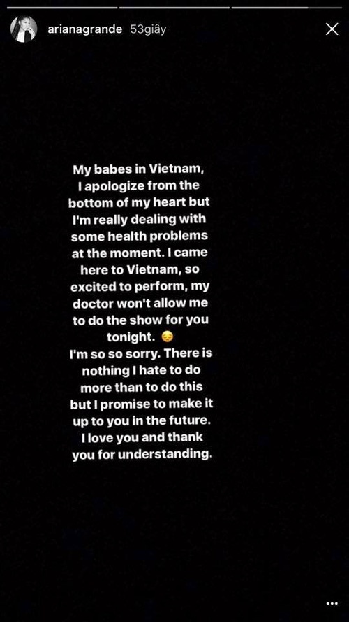 Ariana Grande huỷ show ở Việt Nam ảnh 1 Ariana Grande huy show o Viet Nam anh 1