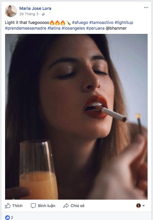 Hoa hậu hoà bình năm 2017 hút thuốc ảnh 2 Hoa hau hoa binh nam 2017 hut thuoc anh 2